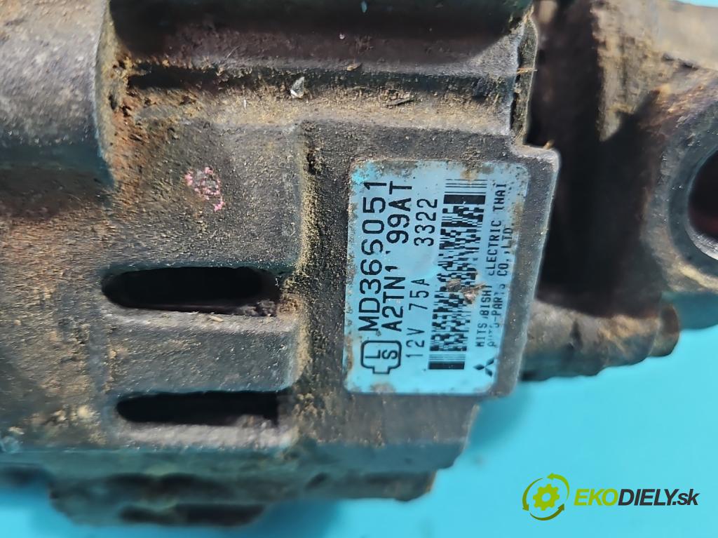 Mitsubishi L200 1996-2007 2.5d 75 HP manual 55 kW 2477 cm3 5- Alternator MD366051 (Alternátory)