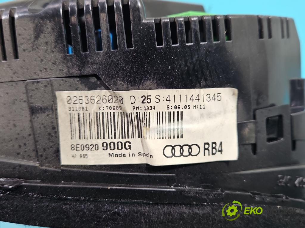 Audi A4 B6 2000-2004 1.9 tdi 131 HP manual 96 kW 1896 cm3 5- prístrojovka/ budíky 0263626020D (Prístrojové dosky, displeje)