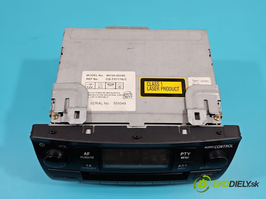 Toyota Corolla E12 2001-2009 1.6 vvti 110 HP manual 81 kW 1598 cm3 5- Radio originál 86120-02260