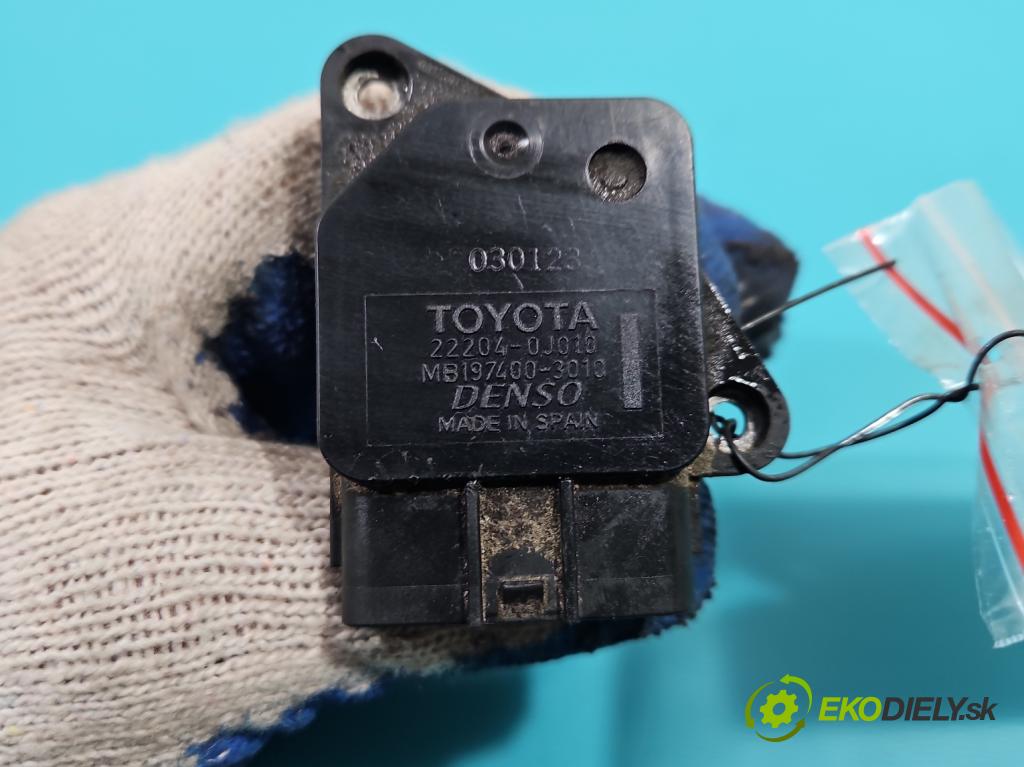 Toyota Corolla E12 2001-2009 1.6 vvti 110 HP manual 81 kW 1598 cm3 5- průtokoměr: 22204-0J010 (Váhy vzduchu)