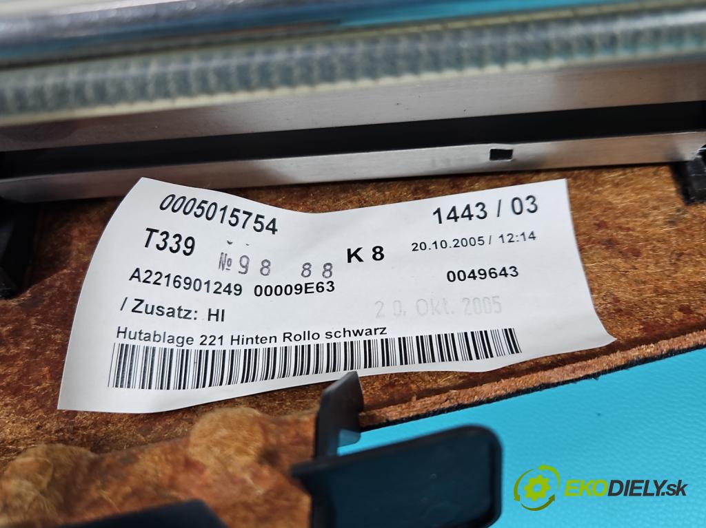 Mercedes S W221 2005-2013 5.5 V8 387KM automatic 285 kW 5462 cm3 4- roleta A2216901249 (Rolety kufra)