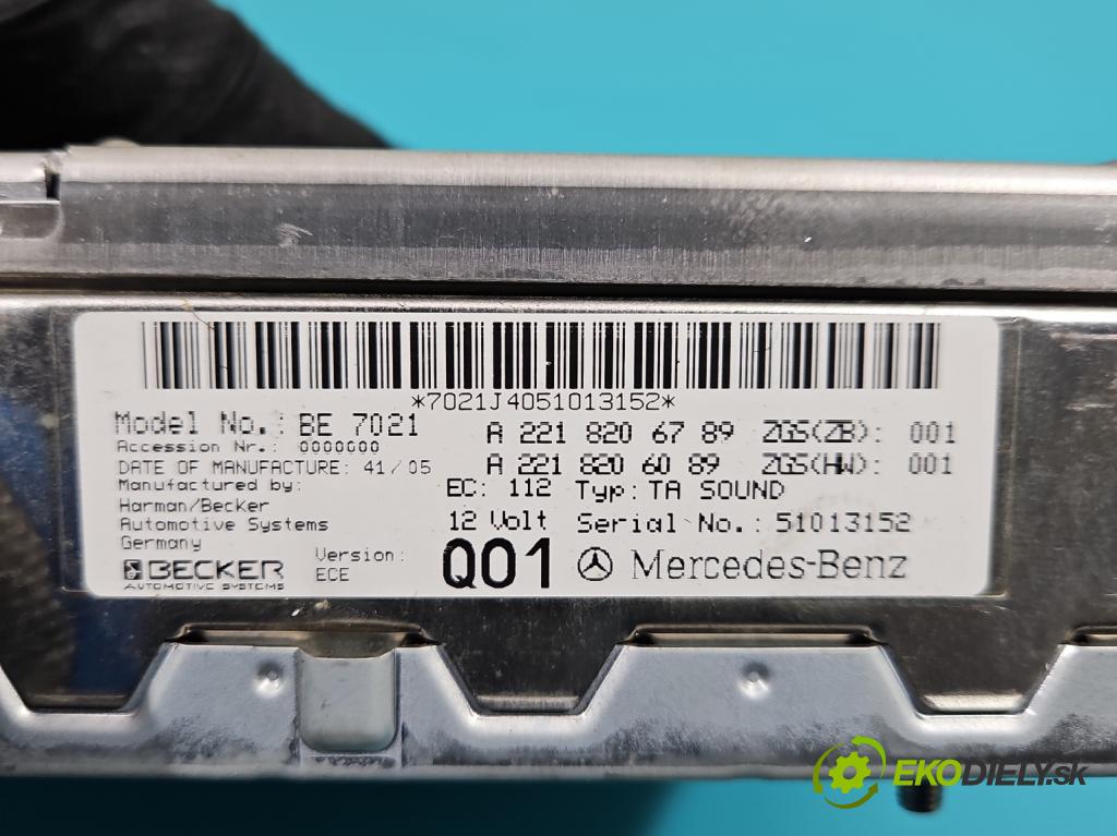 Mercedes S W221 2005-2013 5.5 V8 387KM automatic 285 kW 5462 cm3 4- Zesilovač: A2218206789 (Zosilňovače)