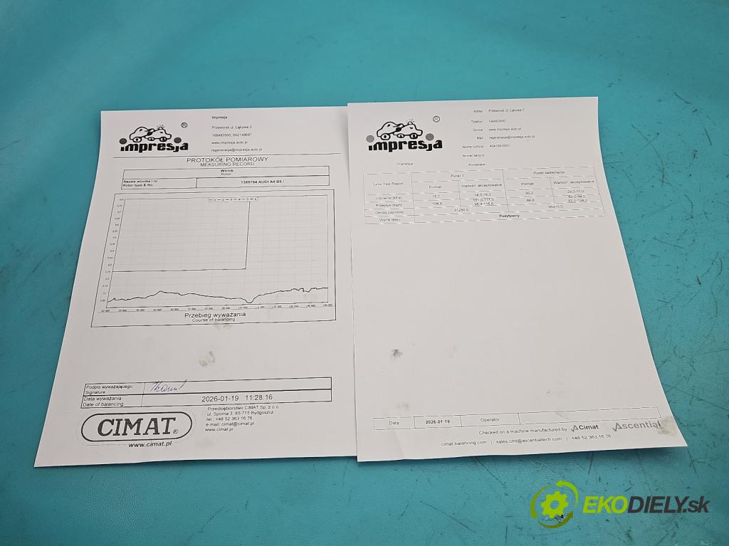 Audi A4 B5 1994-2001 1.9 tdi 110 hp manual 81 kW 1896 cm3 4- Turbodmychadlo repasováno 454158-1