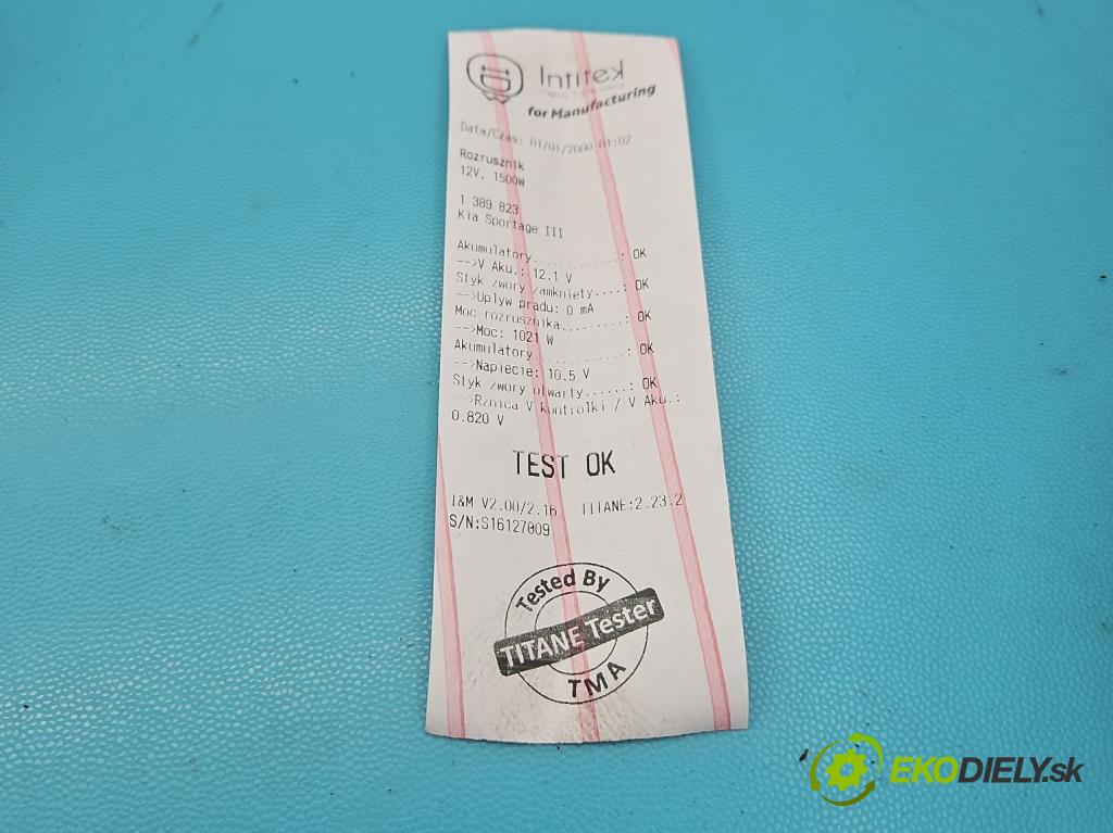 Kia Sportage III 2010-2015 1.7 crdi 116 HP manual 85 kW 1685 cm3 5- štartér 36100-2A800 (Štartér)