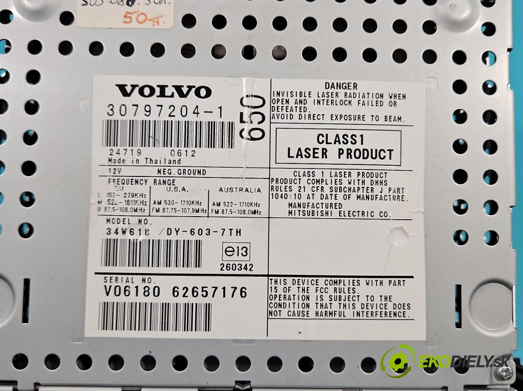 Volvo S60 I 2000-2010 2.4 D5 185 HP manual 136 kW 2400 cm3 4- Radio originál 30797204