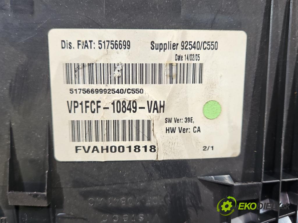Fiat Stilo 1.6 16V 103 HP manual 76 kW 1596 cm3 5- prístrojovka/ budíky VP1FCF-10849-VAH (Prístrojové dosky, displeje)