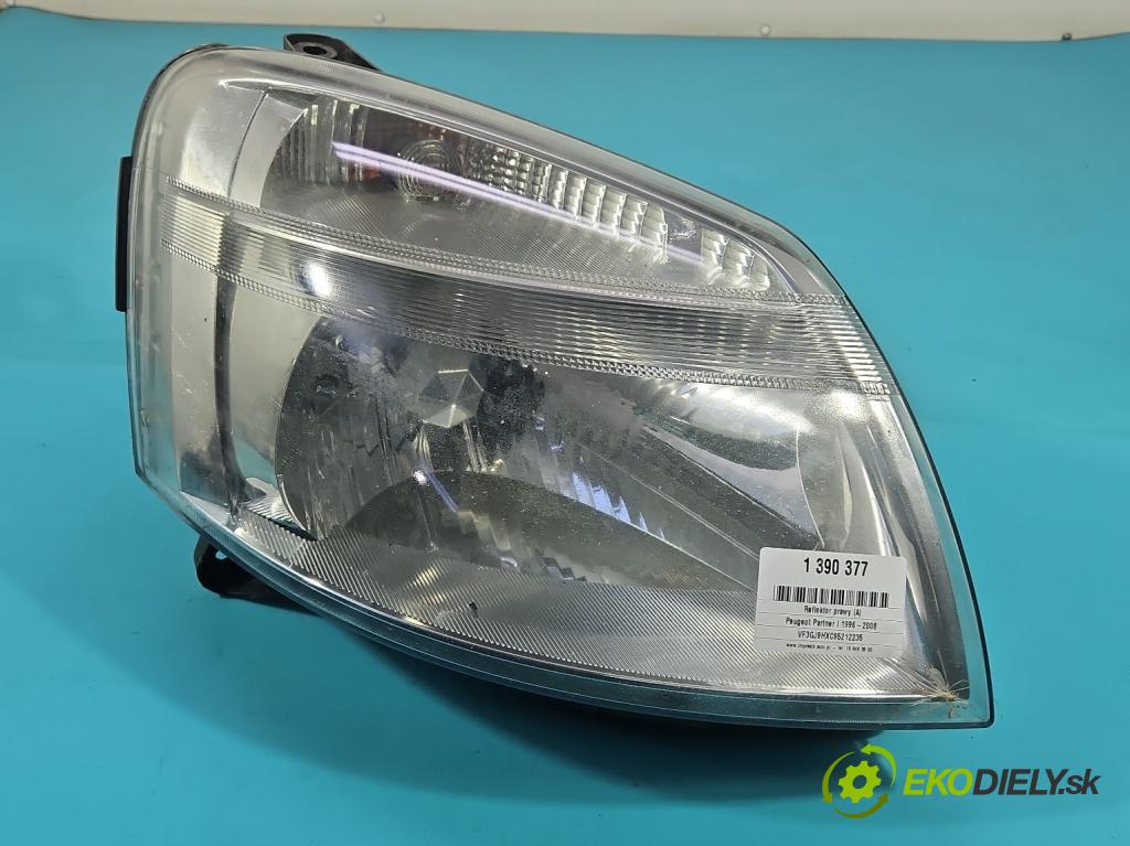Peugeot Partner I 1996-2008 1.6 hdi 90 HP manual 66,2 kW 1560 cm3 5- Reflektor: pravý  (Pravé)