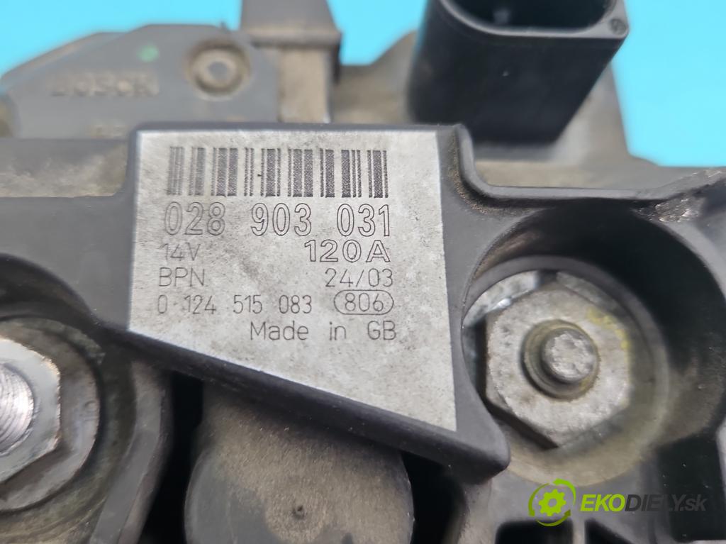 Vw Passat B5 1995-2005 1.9 tdi 131 HP manual 96 kW 1896 cm3 5- Alternator 028903031 (Alternátory)