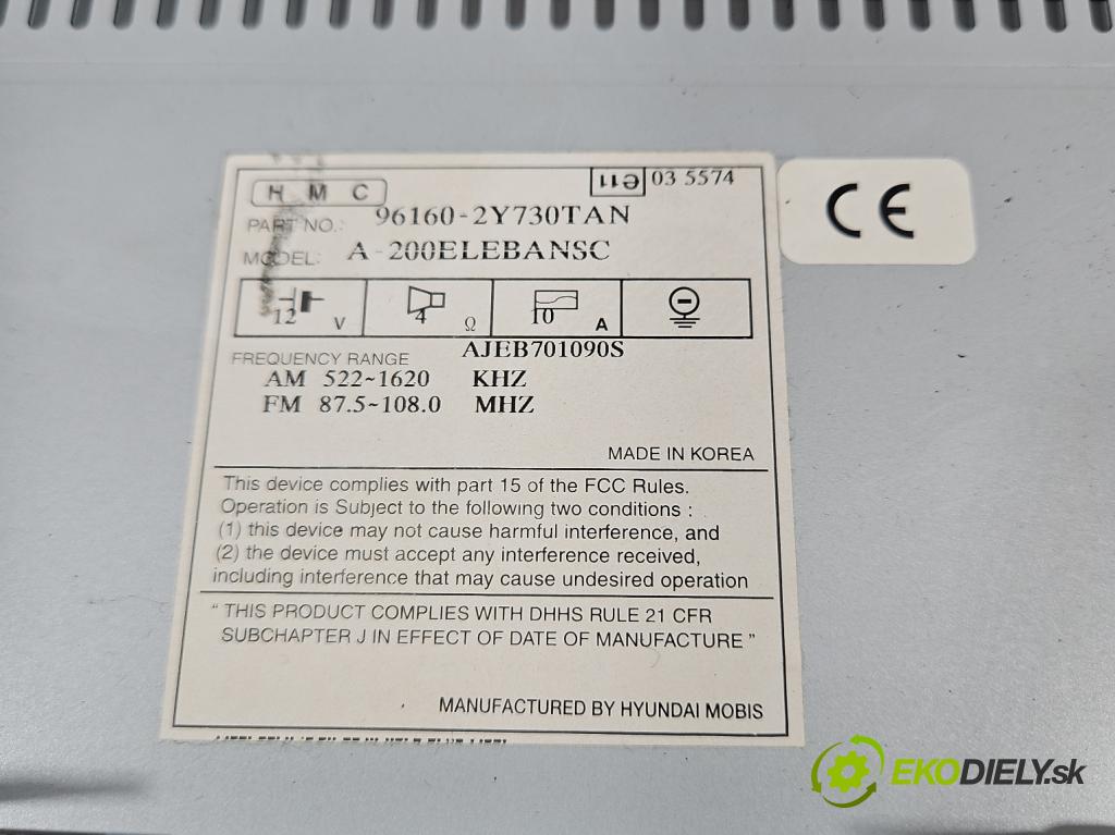 Hyundai Ix35 2.0 crdi 136 HP manual 100 kW 1995 cm3 5- Radio originál 96160-2Y730TAN