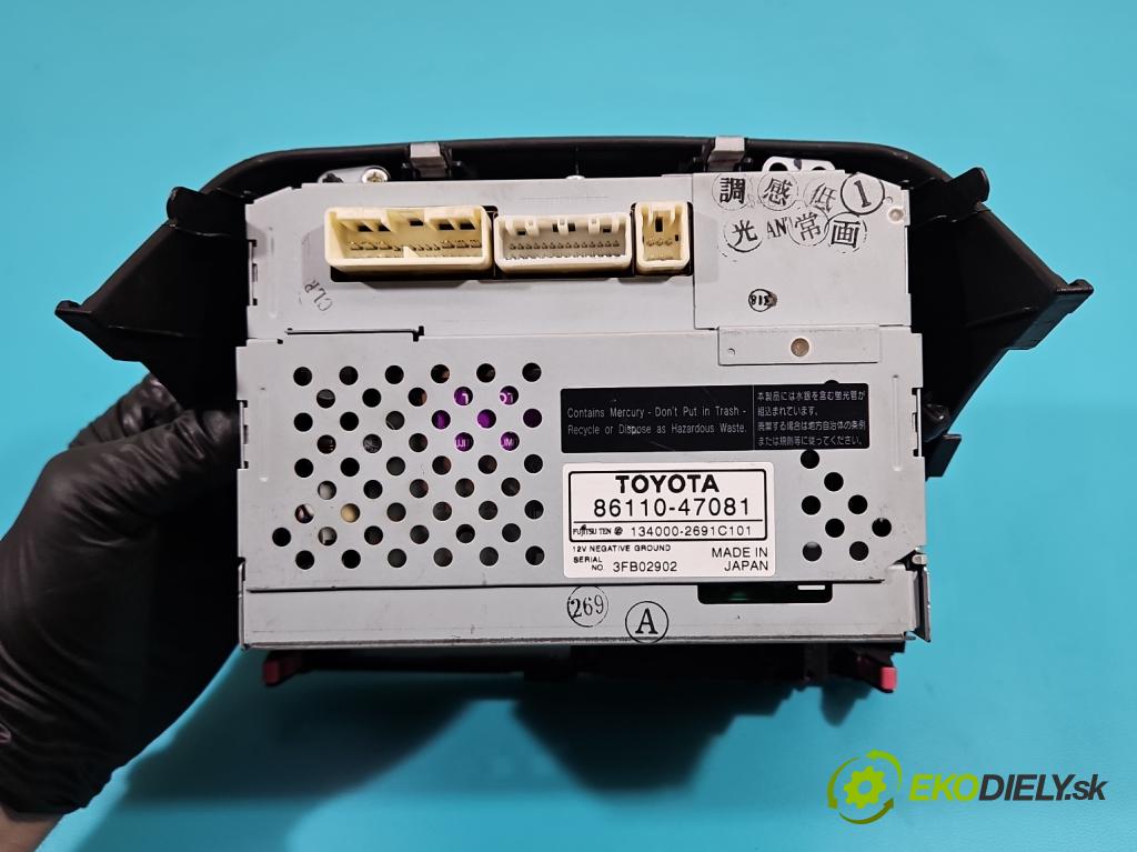 Toyota Prius II XW20 2003-2009 1.5 77 HP automatic 57 kW 1497 cm3 5- Zobrazit: 86110-47081 (Prístrojové dosky, displeje)