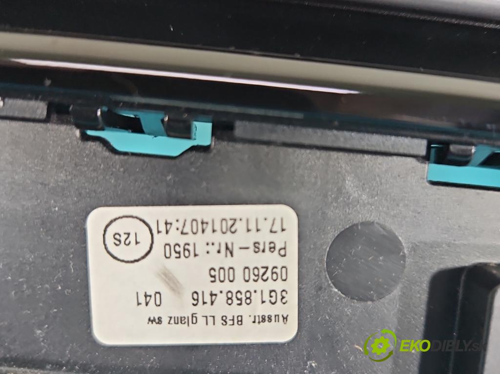 Vw Passat B8 2014 - 2.0 tdi 150 HP automatic 110 kW 1968 cm3 5- Mřížka: kúrenia stredová 3G1858416 (Mriežky kúrenia (fukáre))