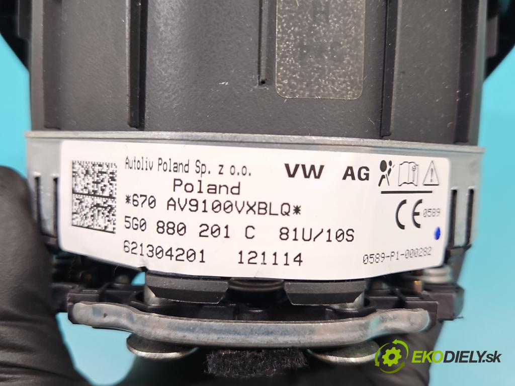 Vw Passat B8 2014 - 2.0 tdi 150 HP automatic 110 kW 1968 cm3 5- airbag vzduch: Řidiči: 5G0880201C (Airbagy)