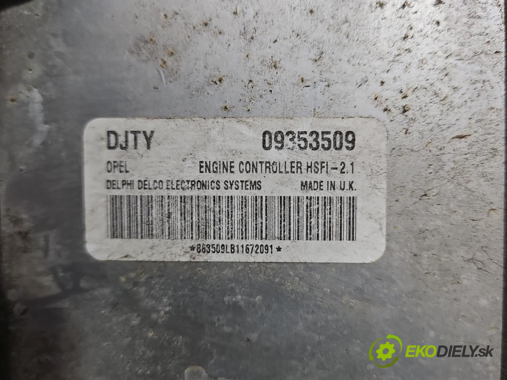Opel Astra II 1998-2009 1.6 8V 84KM manual 62 kW 1598 cm3 5- řídící jednotka motoru 09353509
