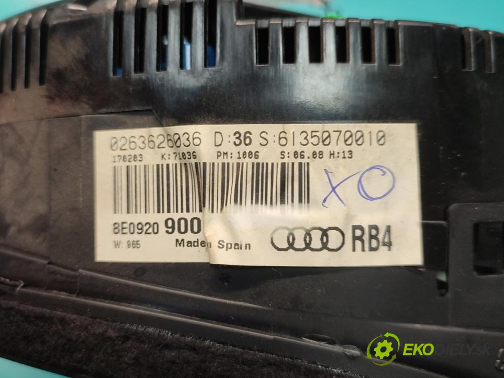 Audi A4 B6 2000-2004 2.0 20V 131 HP manual 96 kW 1984 cm3 5- prístrojovka/ budíky 0263626036 (Prístrojové dosky, displeje)