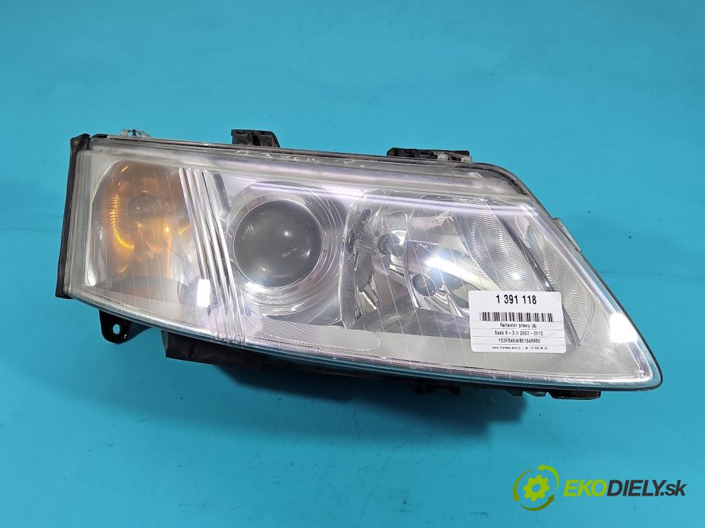 Saab 9-3 II 2002-2012 1.9 TiD 150 HP manual 110 kW 1910 cm3 4- Reflektor: pravý  (Pravé)