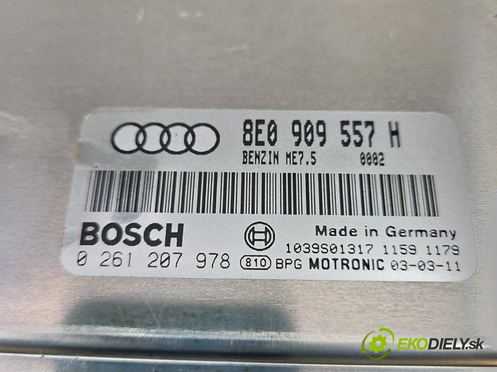 Audi A4 B6 2000-2004 2.0 20V 131 hp manual 96 kW 1984 cm3 5- řídící jednotka motoru 8E0909557H