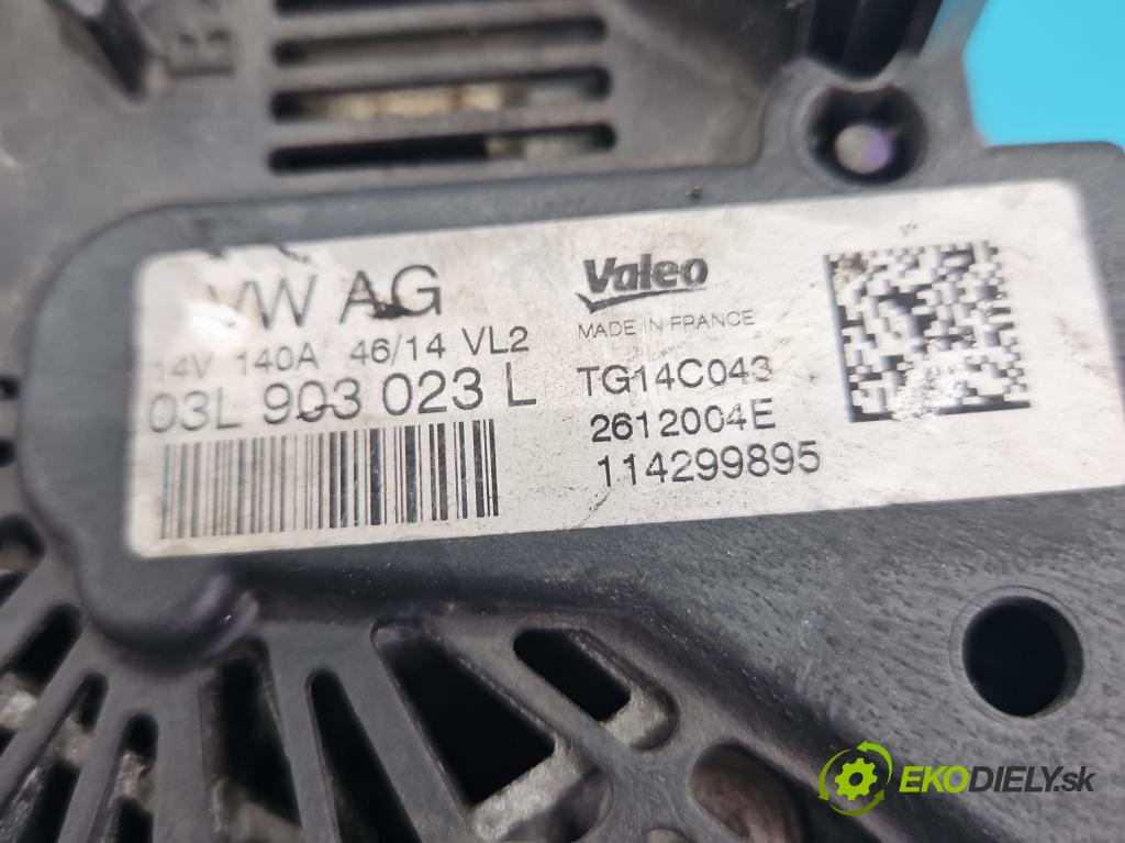 Vw Passat B8 2014 - 2.0 tdi 150 HP automatic 110 kW 1968 cm3 5- Alternator 03L903023L (Alternátory)