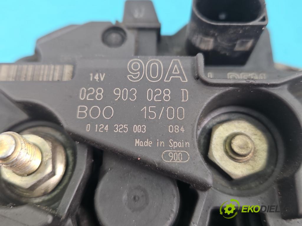 Seat Leon I 1999-2005 1.6 SR 101 HP manual 74 kW 1595 cm3 5- Alternator 028903028D (Alternátory)