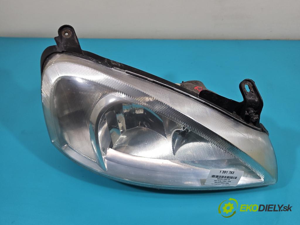 Opel Corsa C 2000-2006 1.0 12V 58 HP manual 43 kW 973 cm3 3- Reflektor: pravý  (Pravé)