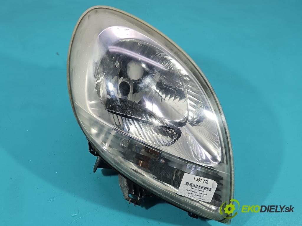 Renault Kangoo I 1998-2008 1.5 dci 65 HP manual 48 kW 1461 cm3 5- Reflektor: pravý 8200236591 (Pravé)