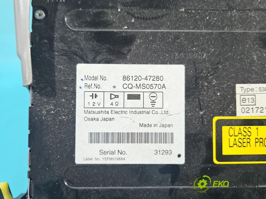 Toyota Prius II XW20 2003-2009 1.5 77 HP automatic 57 kW 1497 cm3 5- Radio originál 86120-47280