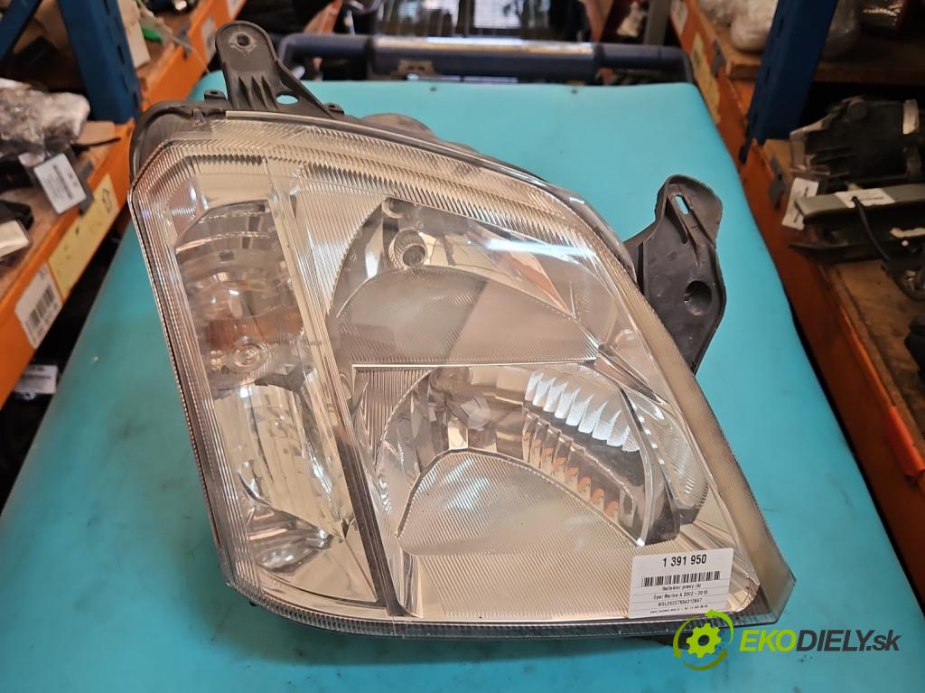 Opel Meriva A 2002-2010 1,3.0 cdti 69KM manual 51 kW 1248 cm3 5- Reflektor: pravý 89308560 (Pravé)