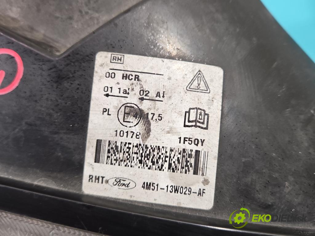 Ford Focus Mk2 2004-2011 1.6 tdci 90 HP manual 66 kW 1560 cm3 5- Reflektor: pravý  (Pravé)