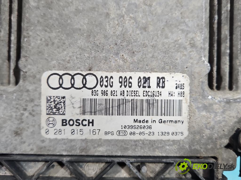 Audi A3 8P 2003-2012 1.9 tdi 105 hp manual 77 kW 1896 cm3 5- řídící jednotka motoru 0281015167