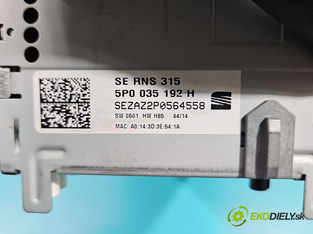 Seat Alhambra II 2010-2020 2.0 tdi 177 HP automatic 130 kW 1968 cm3 5- Radio originál 5P0035192H