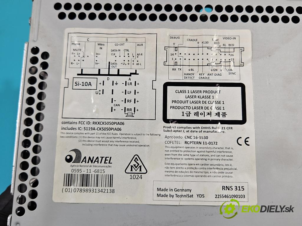 Seat Alhambra II 2010-2020 2.0 tdi 177 HP automatic 130 kW 1968 cm3 5- Radio originál 5P0035192H