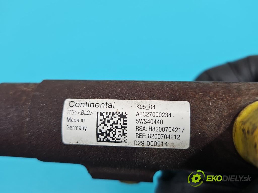 Renault Scenic III 2009-2016 1.5 dci 110 HP manual 81 kW 1461 cm3 5- lišta vstrekovacia A2C27000234 (Vstrekovacie lišty)