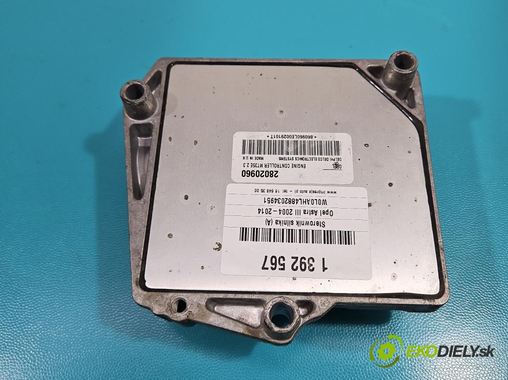 Opel Astra III 2004-2014 1.6 16V Z16XE1 105 hp manual 77 kW 1598 cm3 5- řídící jednotka motoru 28020960