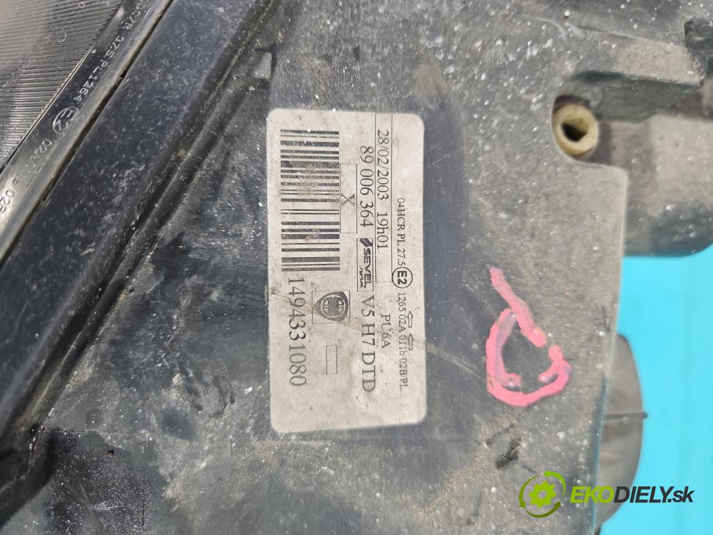 Lancia Phedra 2002-2010 2.2 jtd 128 HP manual 94 kW 2179 cm3 5- Reflektor: pravý 1494331080 (Pravé)