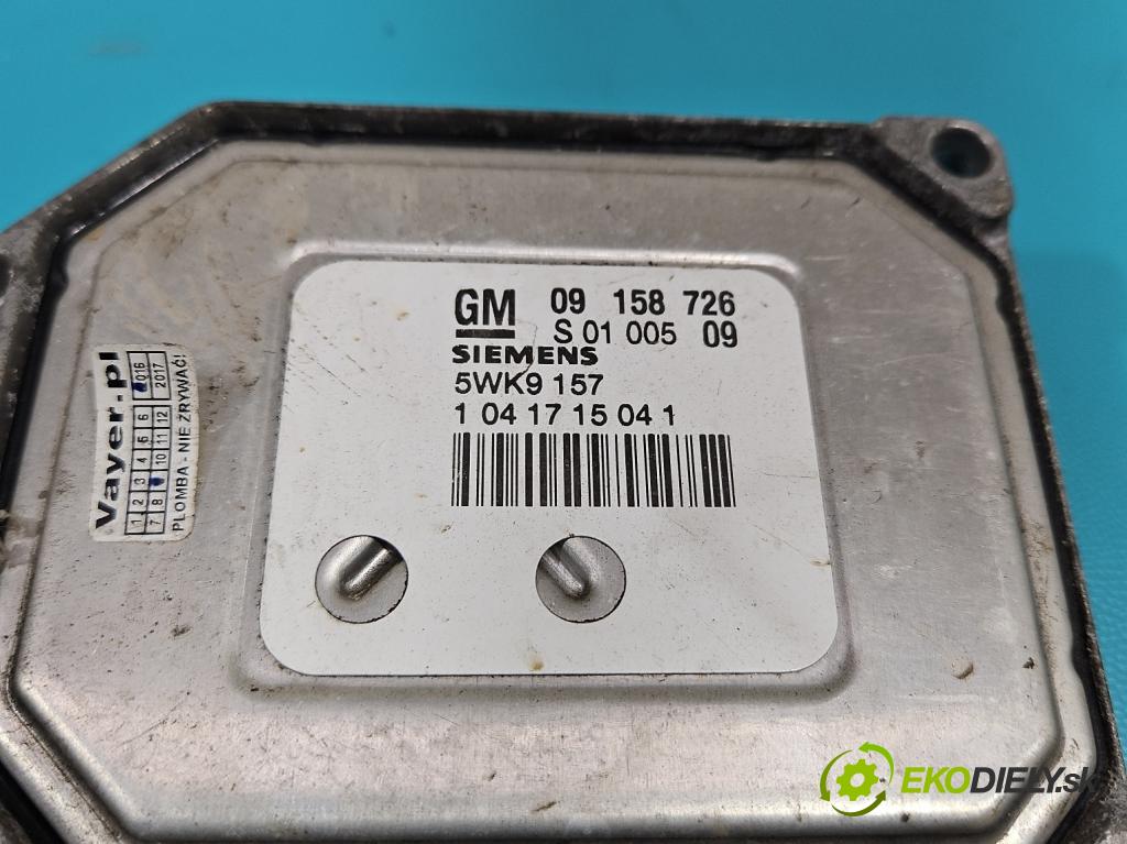 Opel Zafira A 1999-2005 1.8 16V 125 hp manual 92 kW 1796 cm3 5- řídící jednotka motoru 09158726