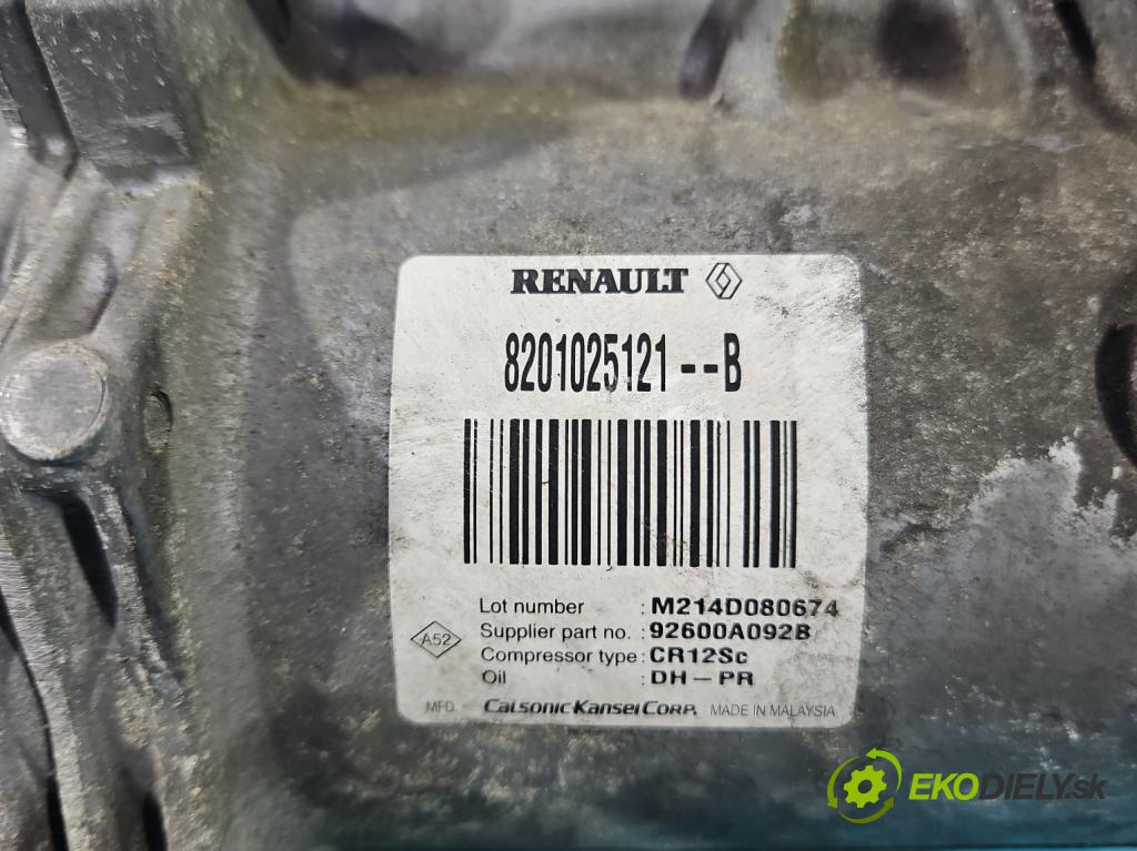 Dacia Duster I 2010-2018 1.6 16v 105 hp manual 77 kW 1598 cm3 5- Kompresor: klíma 8201025121 (Kompresory)