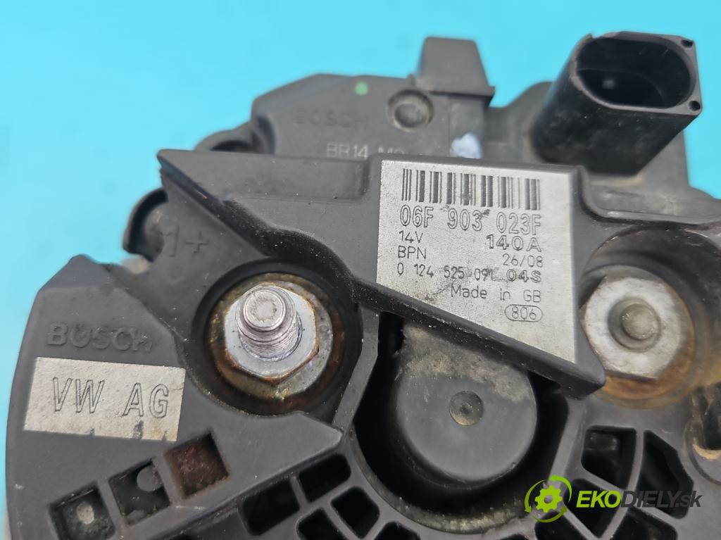 Audi A3 8P 2003-2012 1.9 tdi 105 HP manual 77 kW 1896 cm3 5- Alternator 06F903023F (Alternátory)