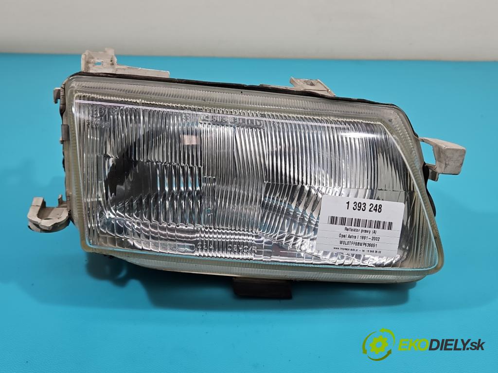 Opel Astra I 1991-2002 1.6 75 HP manual 55 kW 1598 cm3 5- Reflektor: pravý 90383783 (Pravé)