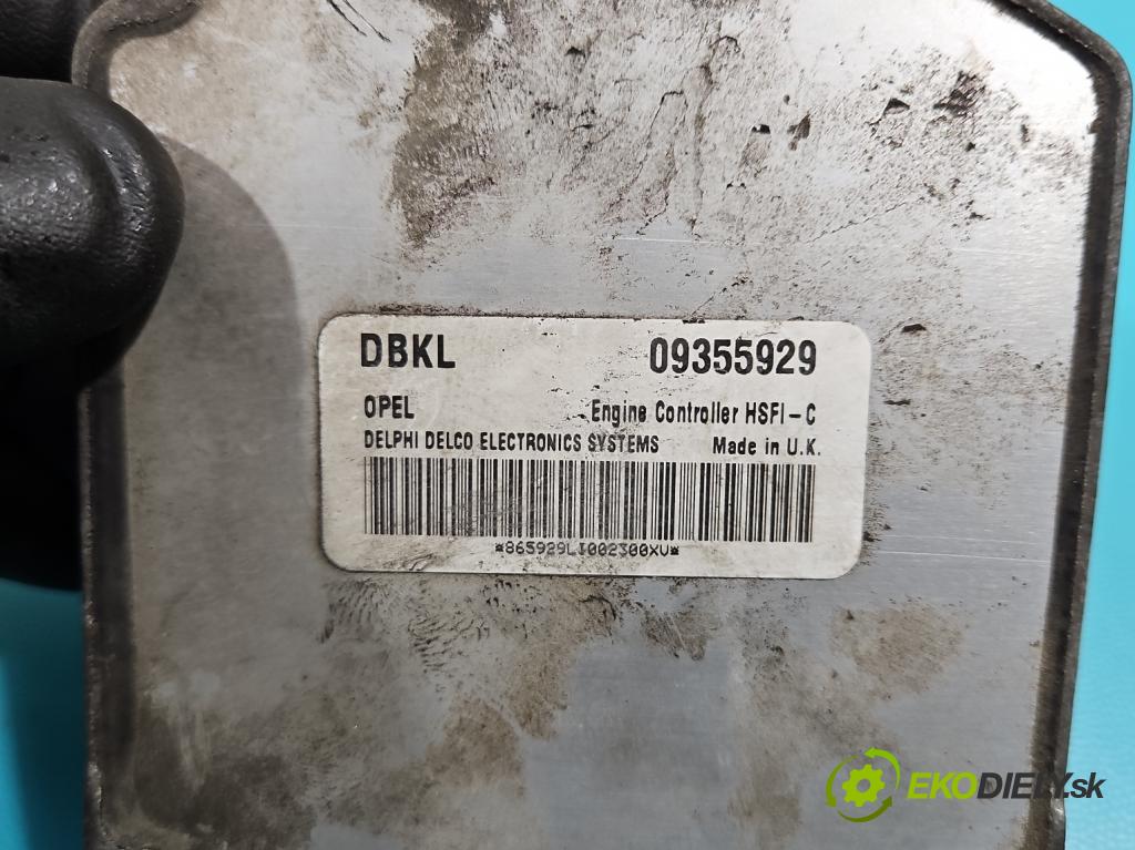 Opel Astra II 1998-2009 1.6 16V 101 hp manual 74 kW 1598 cm3 5- řídící jednotka motoru 09355929