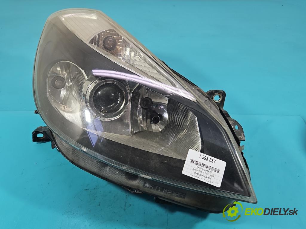 Renault Clio III 2005-2012 1.5 dci 68 HP manual 50 kW 1461 cm3 5- Reflektor: pravý 8200261612 (Pravé)