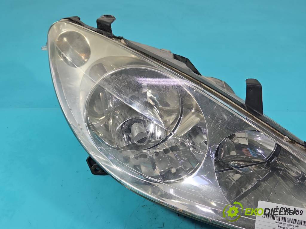 Peugeot 307 2.0 hdi 136 HP manual 100 kW 1997 cm3 5- Reflektor: pravý 9641615680 (Pravé)