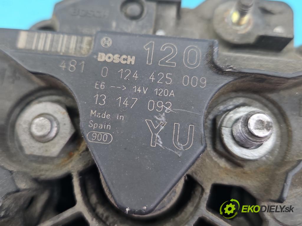 Opel Meriva A 2002-2010 1.6 16V 101 HP manual 74 kW 1598 cm3 5- Alternator 0124425009 (Alternátory)