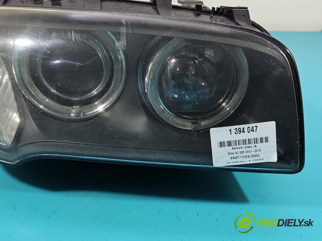 Bmw X3 E83 2003-2010 2.0d 177 HP automatic 130 kW 1995 cm3 5- Reflektor: pravý (Pravé)