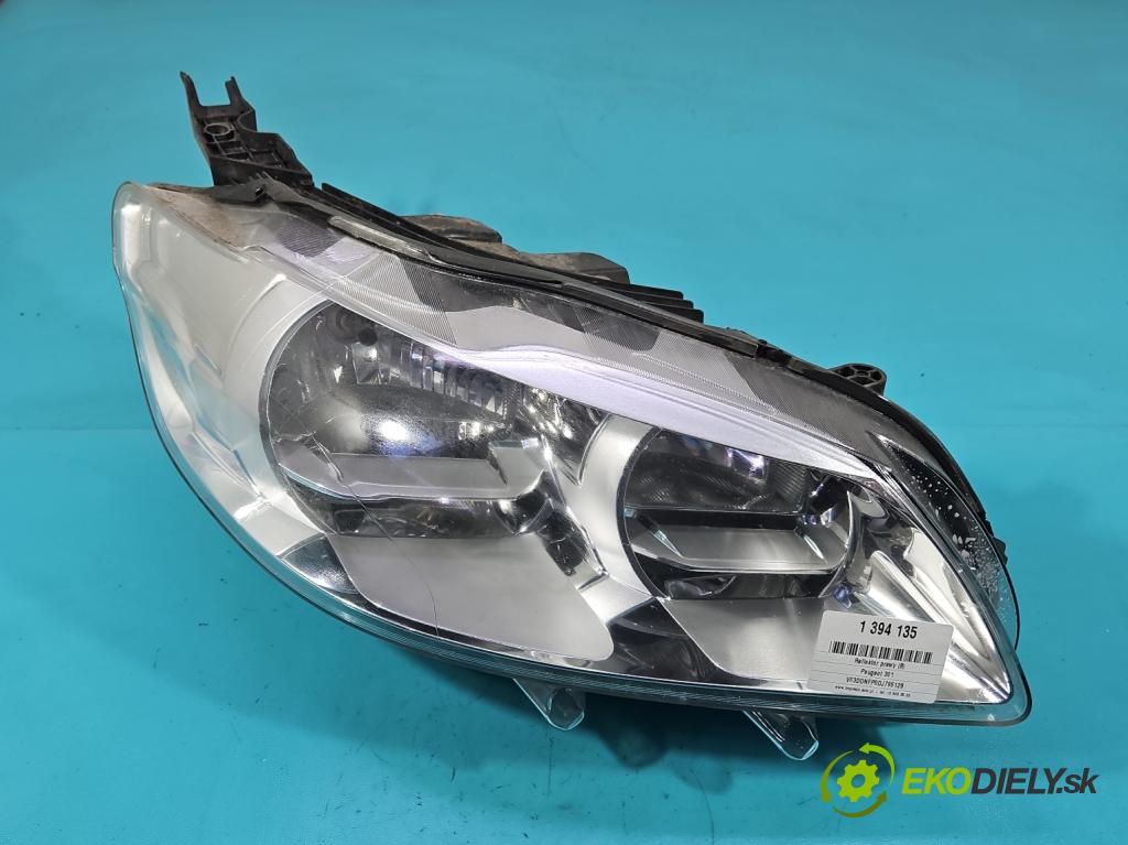 Peugeot 301 1.6 16V 116 HP manual 85 kW 1587 cm3 4- Reflektor: pravý 9675138980 (Pravé)