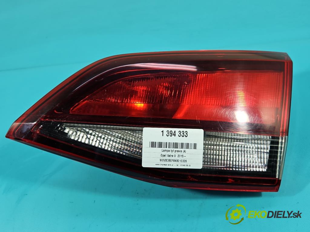 Opel Astra V  2015- 1.6 cdti 110 HP manual 81 kW 1598 cm3 5- svetlo / reflektor zadné pravé 39077379 (Ostatné)