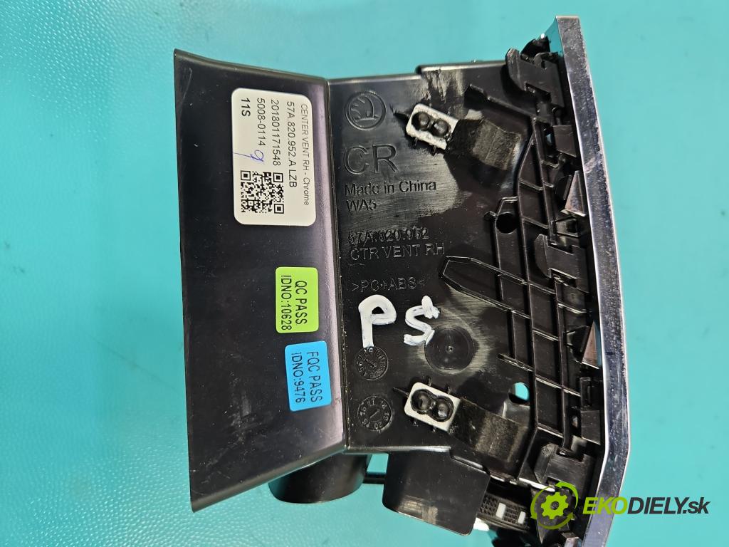 Skoda Karoq 2017- 2.0 tdi 150 HP automatic 110 kW 1968 cm3 5- Mřížka: kúrenia stredová 57A820952A (Mriežky kúrenia (fukáre))