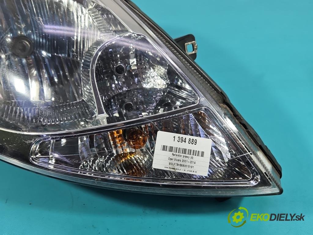 Opel Vivaro 2001-2014 2.0 cdti 114 HP manual 84 kW 1995 cm3 5- Reflektor: pravý  (Pravé)