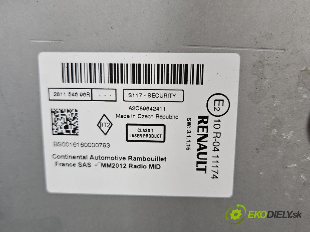 Renault Scenic III 2009-2016 1.6 dci 131 HP manual 96 kW 1598 cm3 5- Radio originál 281154696R