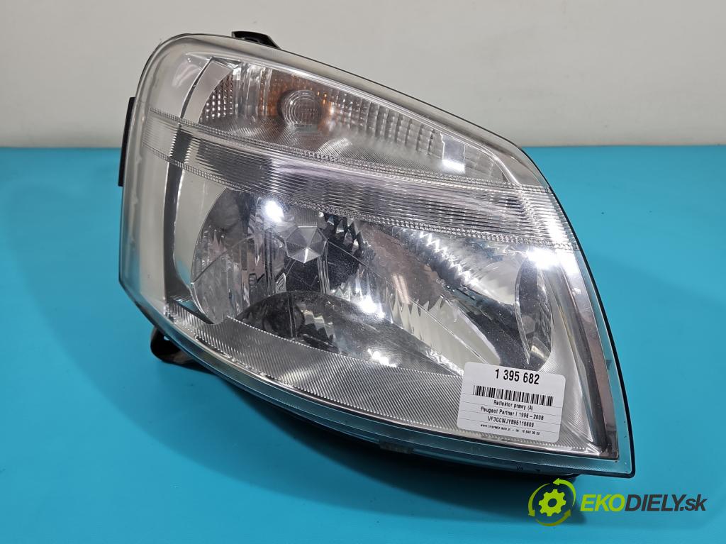 Peugeot Partner I 1996-2008 1.9d 69KM manual 51 kW 1868 cm3 5- Reflektor: pravý 9644150880 (Pravé)