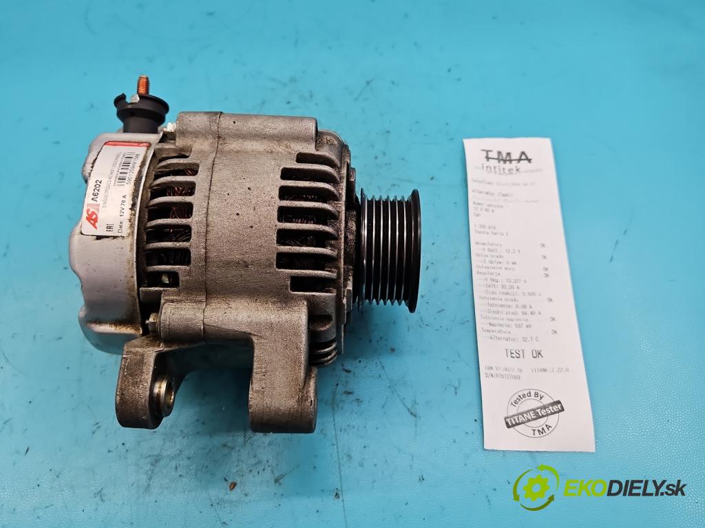 Toyota Yaris I 1999-2005 1.3 vvti 87 HP manual 64 kW 1298 cm3 3- Alternator  (Alternátory)