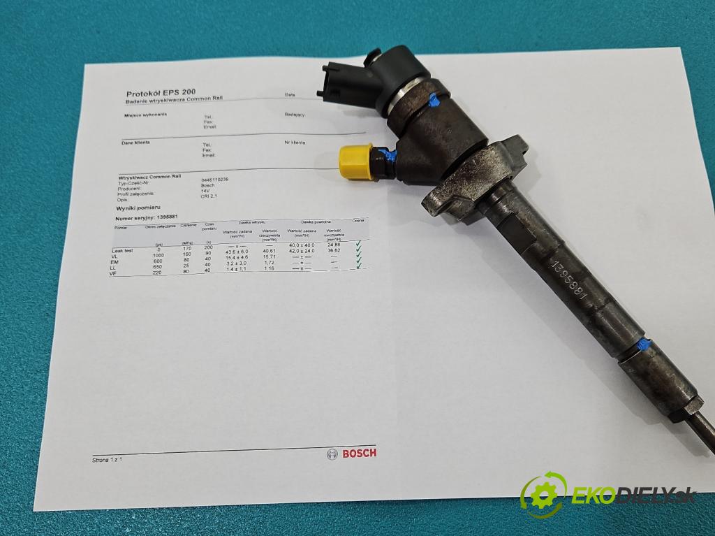 Ford Focus Mk2 2004-2011 1.6 tdci 90 HP manual 66 kW 1560 cm3 5- vstrek 0445110239 (Vstrekovače)
